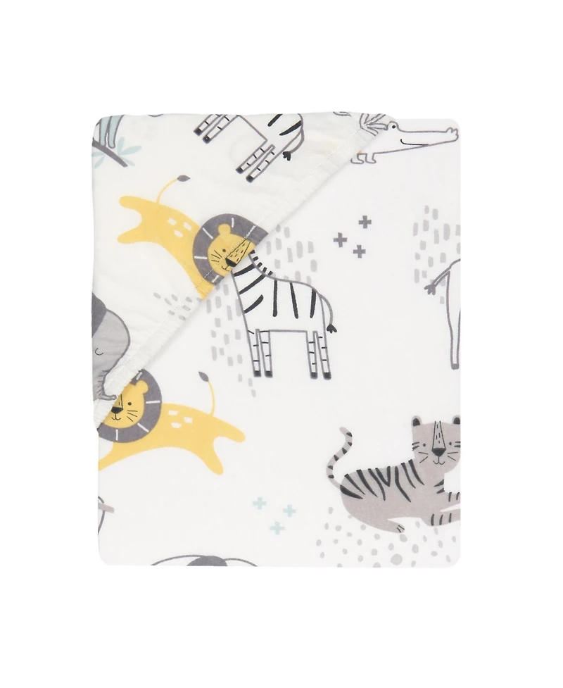 Lambs & Ivy Baby Animal Jungle Soft 100% Cotton Jersey Fitted Crib Sheet