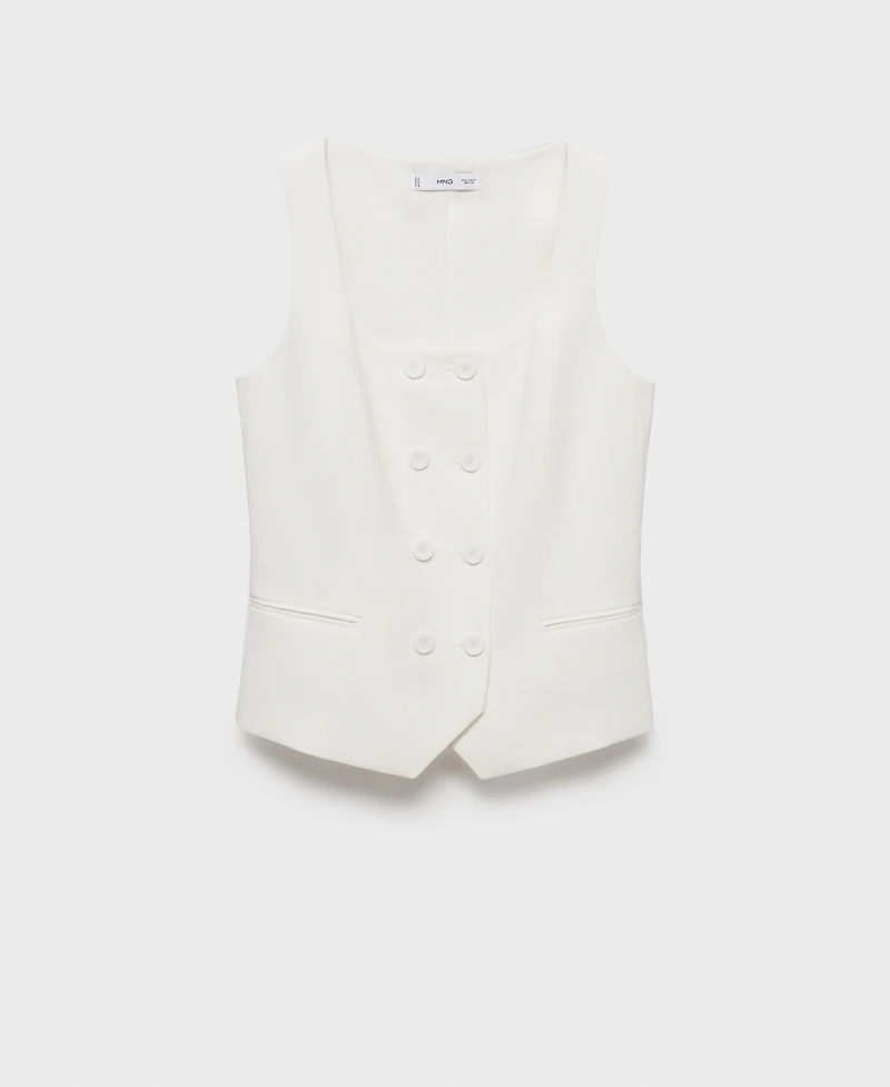 Mango Women's Double-Breasted Suit Vest Jacket
