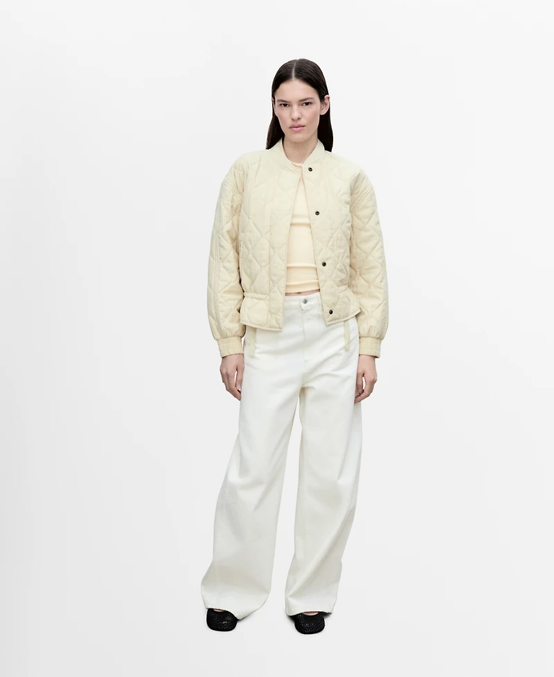 Mango Women's Quilted Bomber Jacket