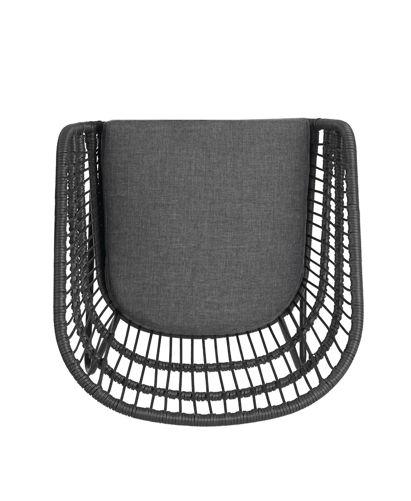 Streamdale Outdoor Rattan Dining Chairs - Set of 2, Gray Base