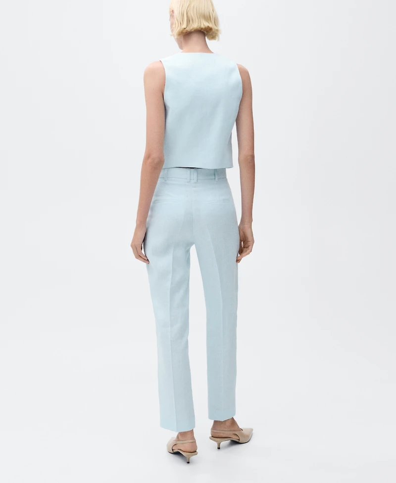 Mango Women's Linen Suit Trousers