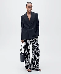 Mango Women's Zebra Print Straight Trousers