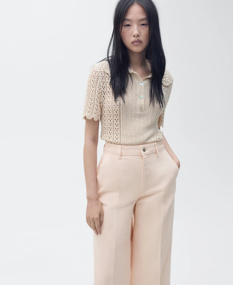 Mango Women's High-Rise Wide Leg Jeans