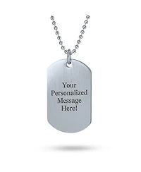 Bling Jewelry Patriotic Flag Star Dog Tag Pendant Necklace in Red White Blue Stripes