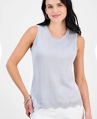 Jm Collection Petite Shine Novelty Sweater Tank Top, Exclusively at Macy's