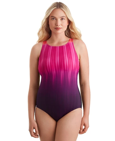 ShapeSolver Sport by Mimi Flamingo Women's Linked Up High-Neck Swimsuit