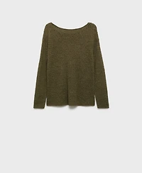 Mango Women's Open-Knit Boat Neck Sweater