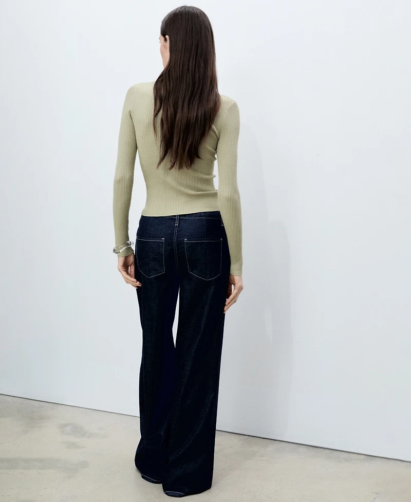 Mango Women's Knitted Ribbed Sweater