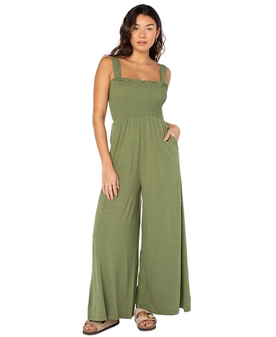 Roxy Just Passing By Smocked Jumpsuit