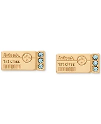 kate spade new york Gold-Tone Out of Office First Class Ticket Stud Earrings