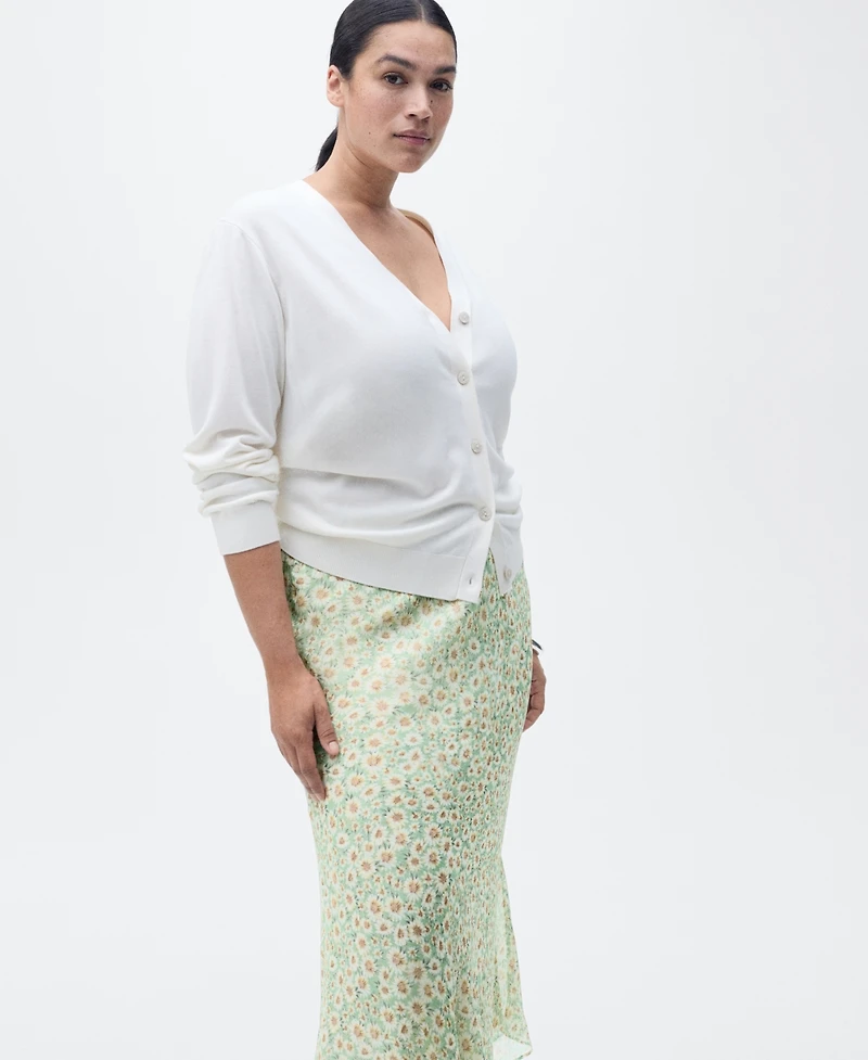 Mango Women's Long Flared Floral Skirt