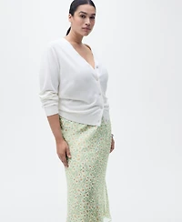 Mango Women's Long Flared Floral Skirt