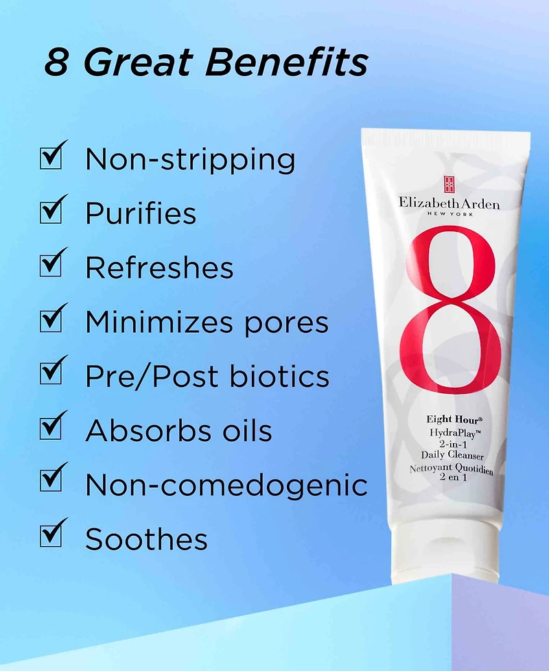 Elizabeth Arden Eight Hour HydraPlay 2-In-1 Daily Cleanser, 4.2 oz.