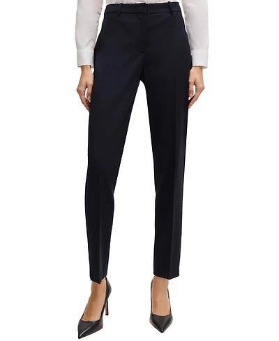 Boss by Hugo Women's Wool Regular-Fit Cropped Pants