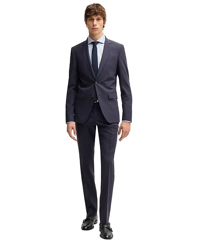 Boss by Hugo Boss Men's Micro-Patterned Stretch Cloth Slim-Fit Suit