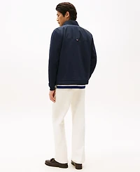 Tommy Hilfiger Men's Relaxed Fit Mixed Media Harrington Jacket