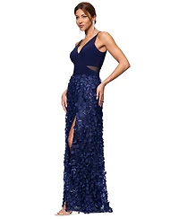 Xscape Flower-Skirt Gown
