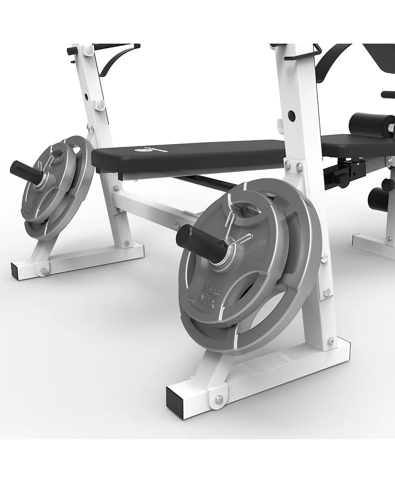 Marcy Olympic Weight Bench, Home Gym Exercise Equipment Workout Machine, White