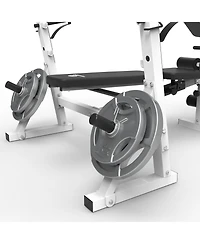 Marcy Olympic Weight Bench, Home Gym Exercise Equipment Workout Machine, White