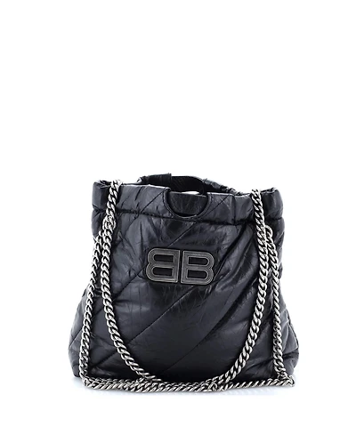 Pre-Owned Balenciaga Xs Crush Chain Tote Quilted Crushed Calfskin