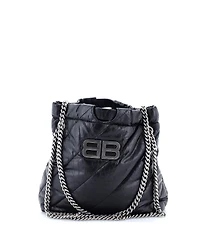 Pre-Owned Balenciaga Xs Crush Chain Tote Quilted Crushed Calfskin