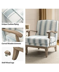 Rinaldo Farmhouse Armchair with Solid Wood Armrests