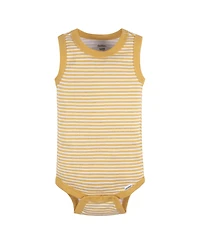 Gerber Baby Boys 5-Pack Sleeveless Onesies Bodysuits, Blue Stripe, 0-3 Months