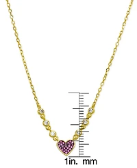 Lily Nily Girls Lab Ruby Heart Necklace in 18K Gold over Sterling Silver