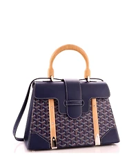 Pre-Owned Goyard Mm Saigon Top Handle Bag Coated Canvas with Leather