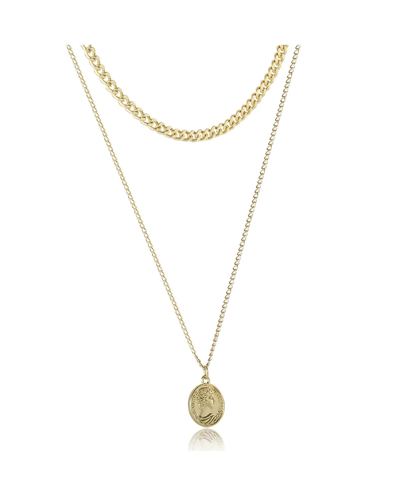 Jessica Simpson Layered Gold Pendant Necklace – Trendy Fashion Jewelry