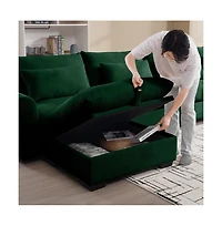 Corduroy Fabric Ottoman Footrest Comfortable, Durable, and Versatile for Living Room or Bedroom-The Pop Home