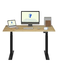 Flexispot E7-commercial W Electric Adjustable Standing Desk, Rubber Wood Top