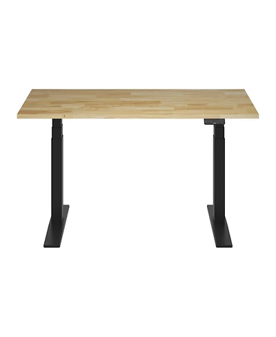 Flexispot E7-commercial W Electric Adjustable Standing Desk, Rubber Wood Top
