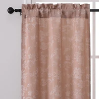 Kate Aurora 3 Piece Rod Pocket Orly Jacquard Floral Kitchen Curtain Tier & Valance Set