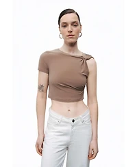 Nocturne Women's Crop Top with Twisted Detail