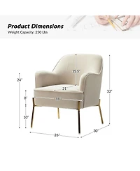 Barbara Wooden Arm Chair with Metal Legs