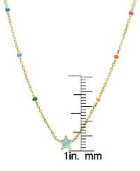 Lily Nily Girls Blue Enamel Star Necklace in 18K Gold over Sterling Silver