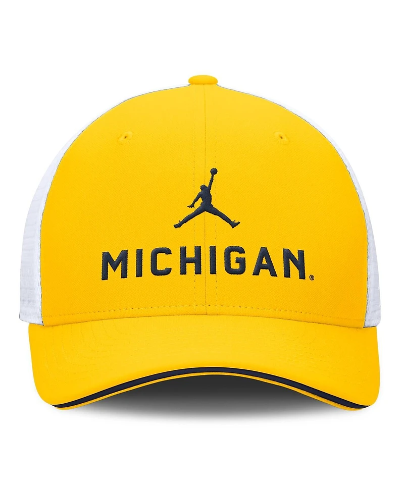 Jordan Men's Maize/White Michigan Wolverines Rise Adjustable Trucker Hat