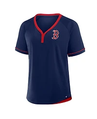 Fanatics Women's Navy Boston Red Sox League Diva Star Raglan V-Neck T-Shirt