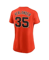 Nike Women's Justin Verlander Orange San Francisco Giants Fuse Name Number T-Shirt