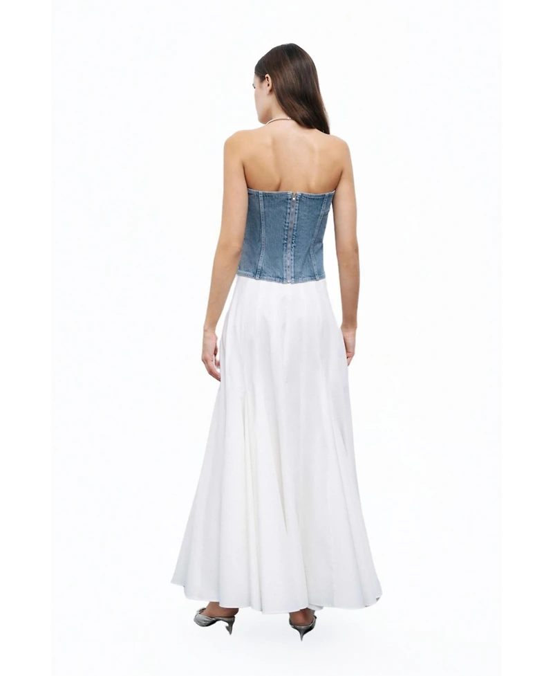 Nocturne Women's Stoned Strapless Denim Crop Top