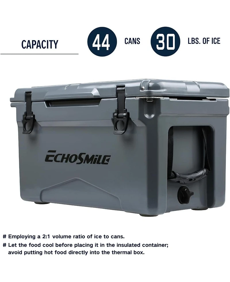 EchoSmile 30 Quart Rotomolded Cooler, Built to Stand up to The Rigors of The Journey