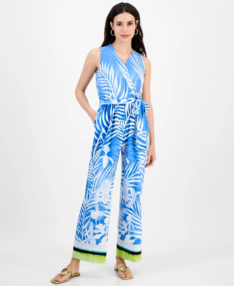 I.n.c. International Concepts Petite Printed Tie-Waist Jumpsuit, Exclusively at Macy's