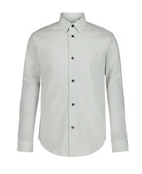 Calvin Klein Big Boys Long Sleeve Stretch Dot Floral Shirt
