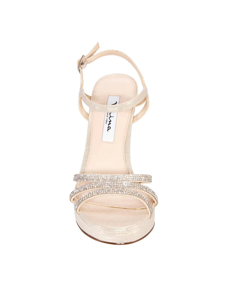 Nina Women's Saralyn Platform Block Heel Evening Sandals
