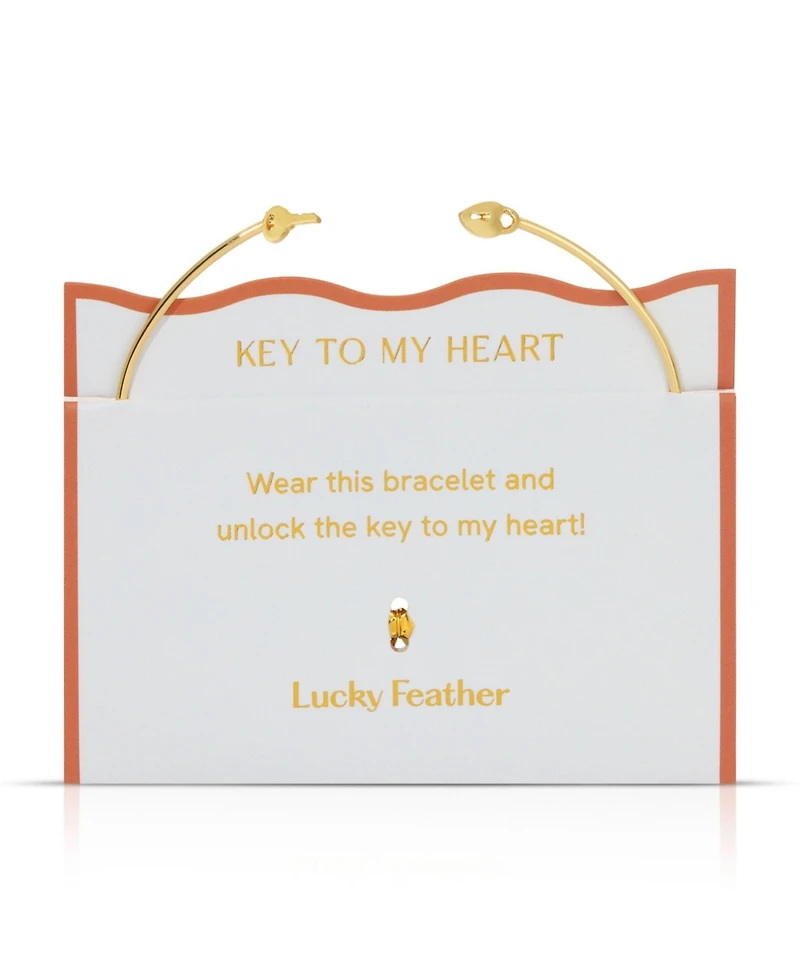 Lucky Feather Connection Cuff - Lock and Key