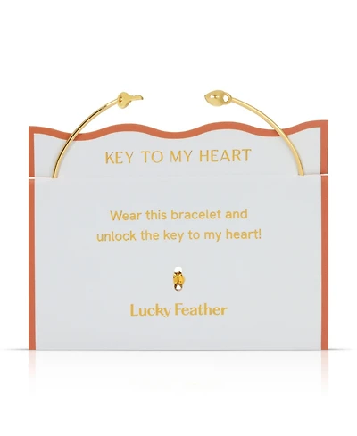 Lucky Feather Connection Cuff - Lock and Key
