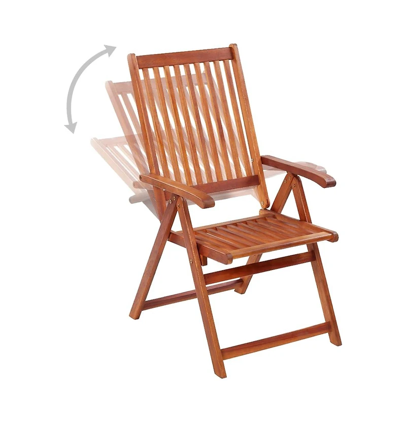 Folding Patio Chairs 3 pcs Solid Acacia Wood