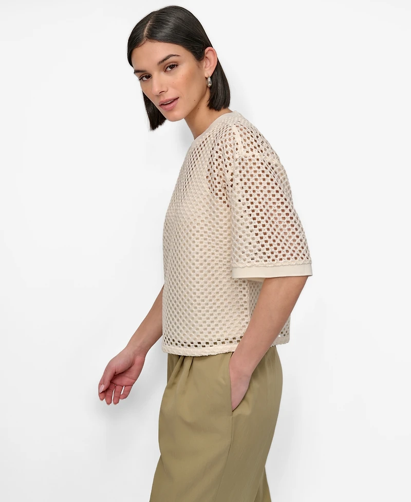 Dkny Women's Crochet Knit Top