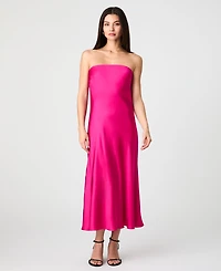 French Connection Women's Oona Satin Strapless Midi Dress